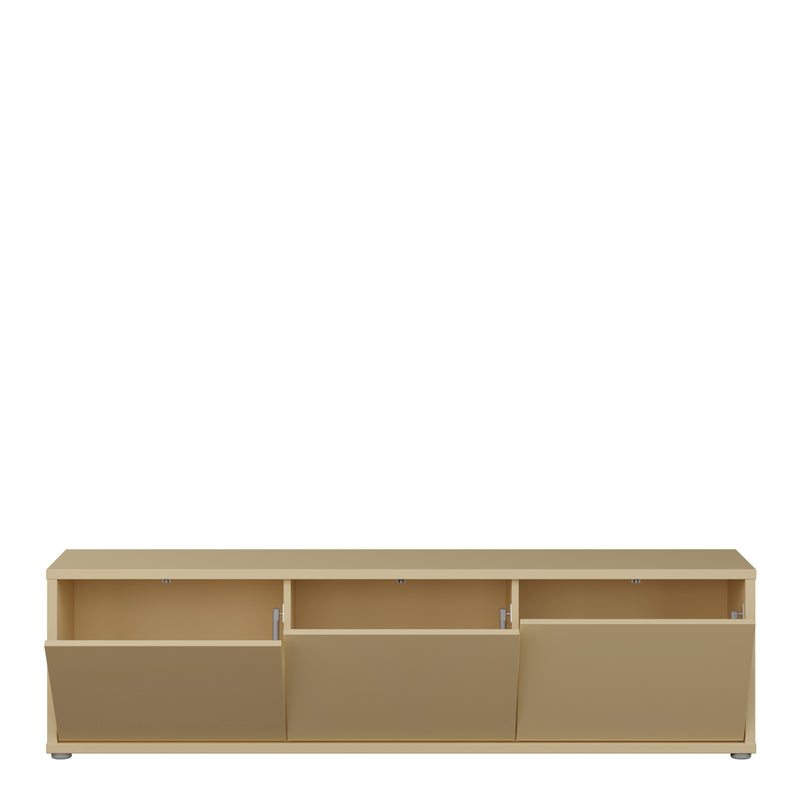Alice Springs Wide TV Cabinet with 3 Doors Push-to-Open in Butter Yellow – image 5