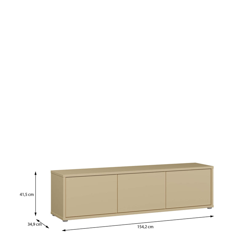 Alice Springs Wide TV Cabinet with 3 Doors Push-to-Open in Butter Yellow – image 7