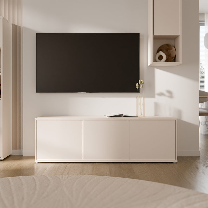 Alice Springs Large TV Cabinet with 3 Doors Push-to-Open in Sand – image 6