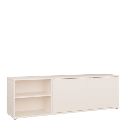 Alice Springs Wide TV Cabinet with 2 Doors Push-to-Open & 1 Open Shelf in Sand – image 1