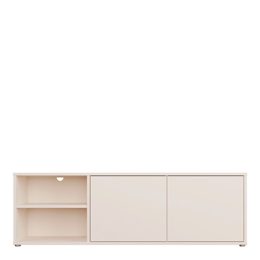 Alice Springs Wide TV Cabinet with 2 Doors Push-to-Open & 1 Open Shelf in Sand – image 2