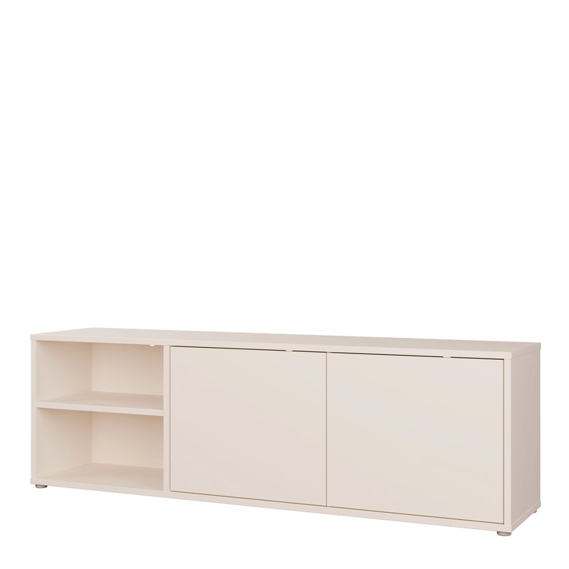 Alice Springs Wide TV Cabinet with 2 Doors Push-to-Open & 1 Open Shelf in Sand – image 3