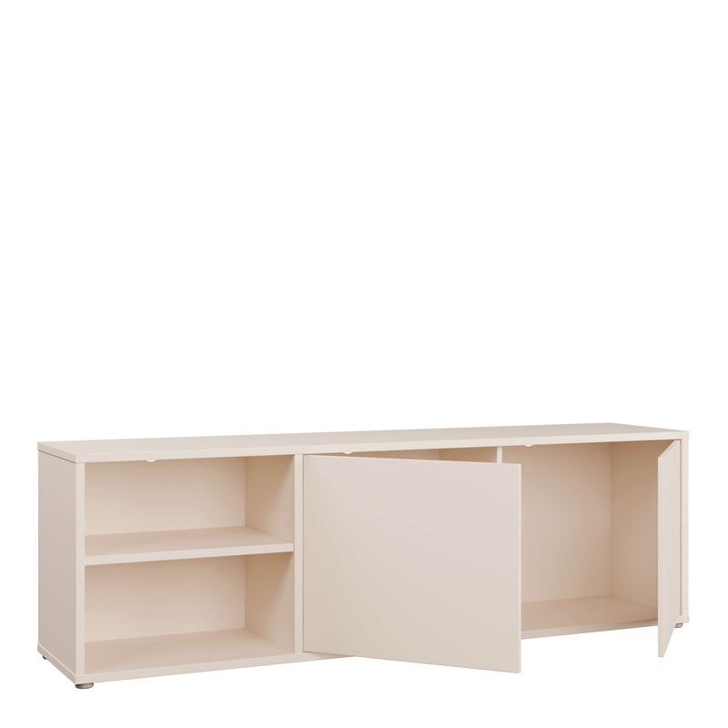 Alice Springs Wide TV Cabinet with 2 Doors Push-to-Open & 1 Open Shelf in Sand – image 4