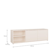 Alice Springs Wide TV Cabinet with 2 Doors Push-to-Open & 1 Open Shelf in Sand – image 7