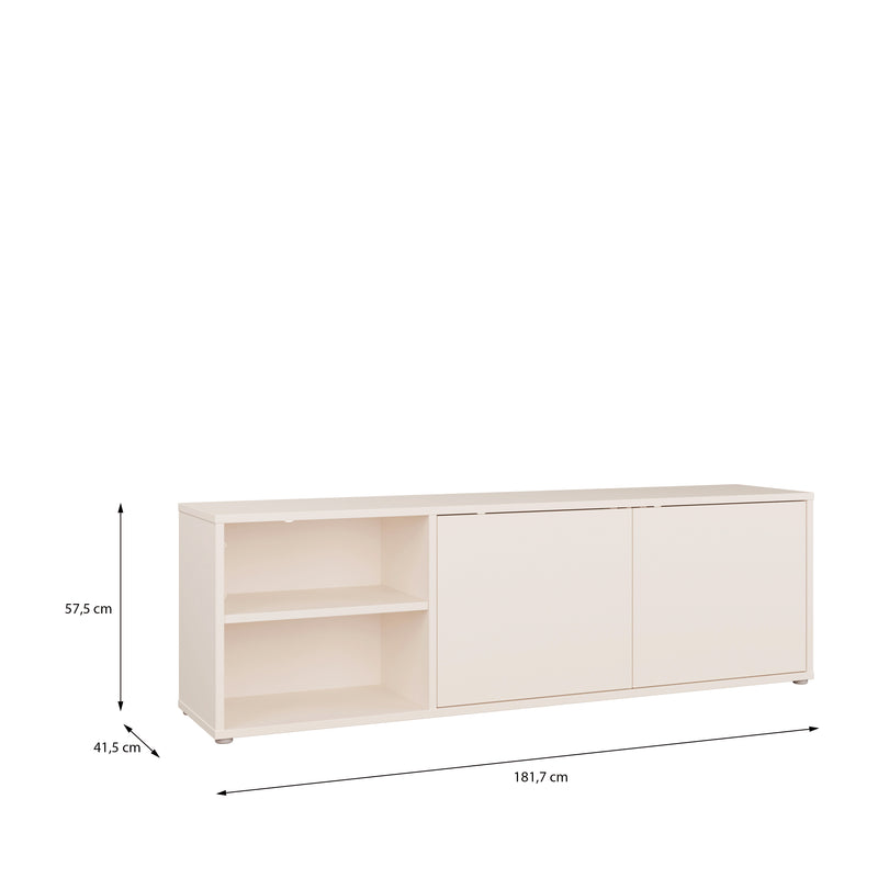 Alice Springs Wide TV Cabinet with 2 Doors Push-to-Open & 1 Open Shelf in Sand – image 7