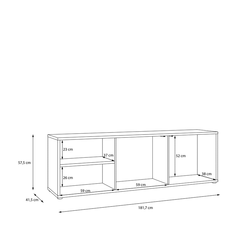 Alice Springs Wide TV Cabinet with 2 Doors Push-to-Open & 1 Open Shelf in Sand – image 8