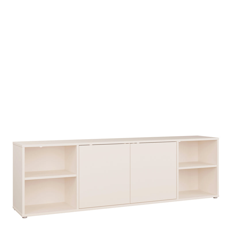 Alice Springs Wide TV Cabinet with 2 Doors Push-to-Open & 2 Open Shelves in Sand – image 1