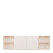 Alice Springs Wide TV Cabinet with 2 Doors Push-to-Open & 2 Open Shelves in Sand – image 2