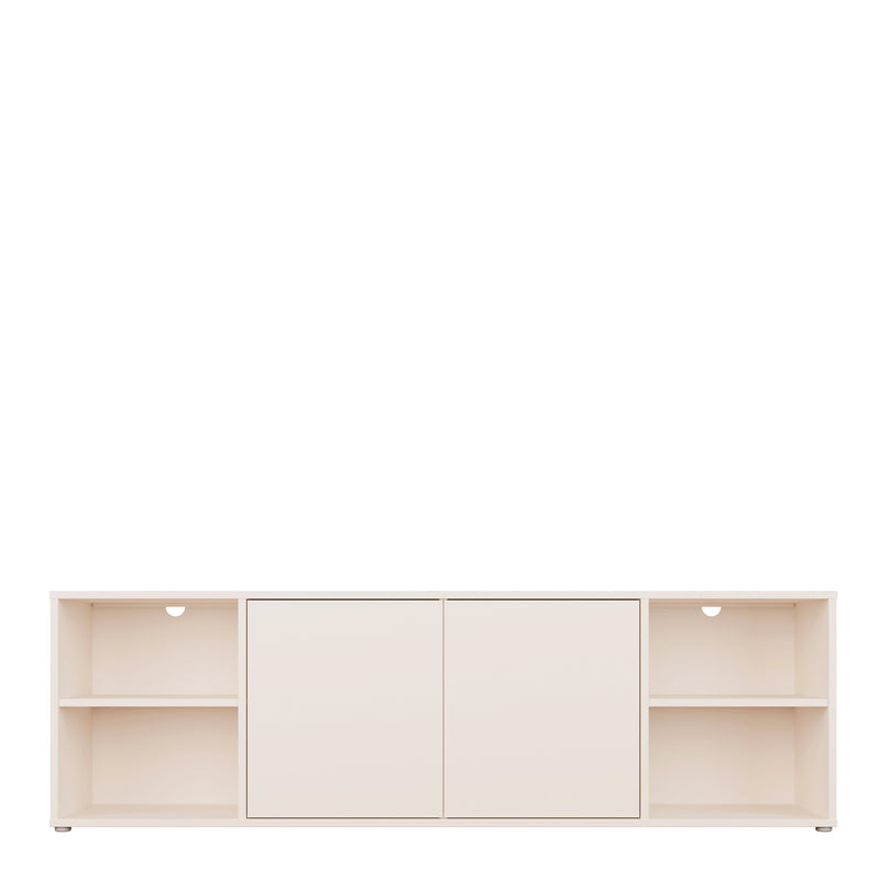 Alice Springs Wide TV Cabinet with 2 Doors Push-to-Open & 2 Open Shelves in Sand – image 2