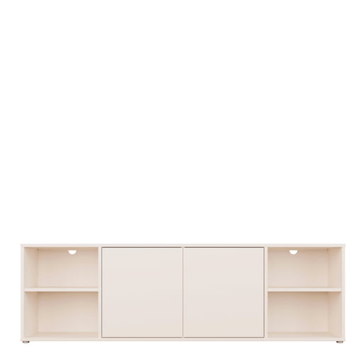 Alice Springs Wide TV Cabinet with 2 Doors Push-to-Open & 2 Open Shelves in Sand – image 2
