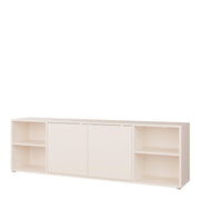 Alice Springs Wide TV Cabinet with 2 Doors Push-to-Open & 2 Open Shelves in Sand – image 3