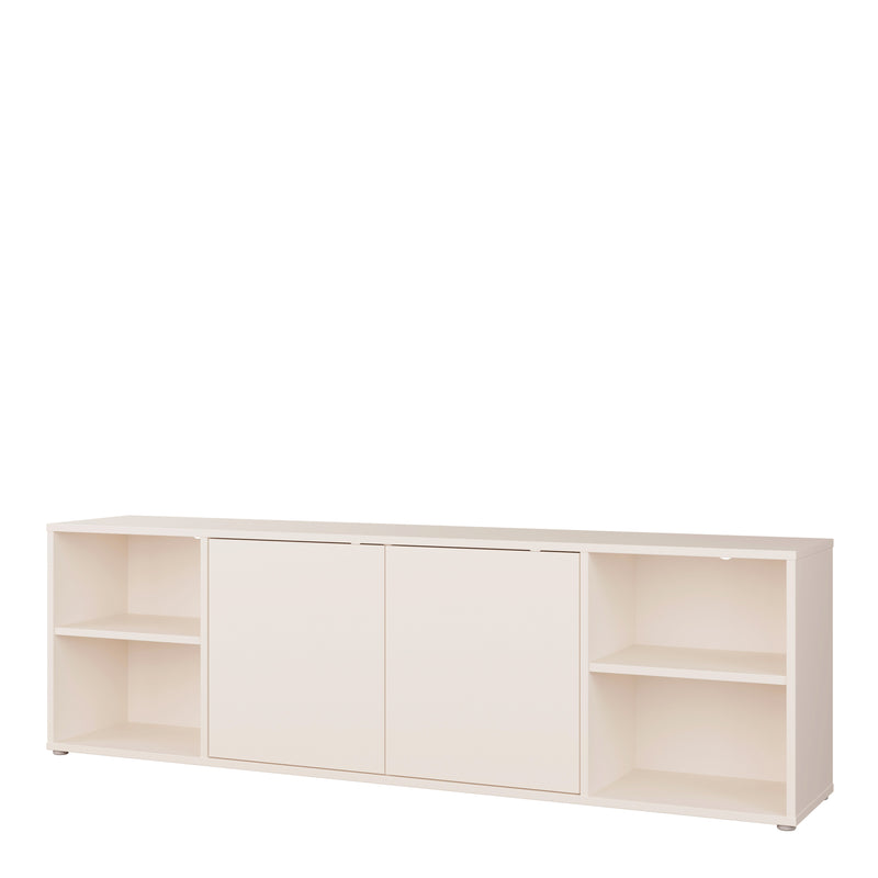 Alice Springs Wide TV Cabinet with 2 Doors Push-to-Open & 2 Open Shelves in Sand – image 3