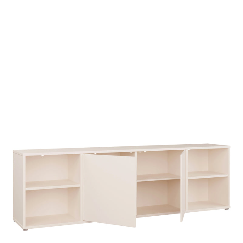 Alice Springs Wide TV Cabinet with 2 Doors Push-to-Open & 2 Open Shelves in Sand – image 4
