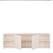 Alice Springs Wide TV Cabinet with 2 Doors Push-to-Open & 2 Open Shelves in Sand – image 5