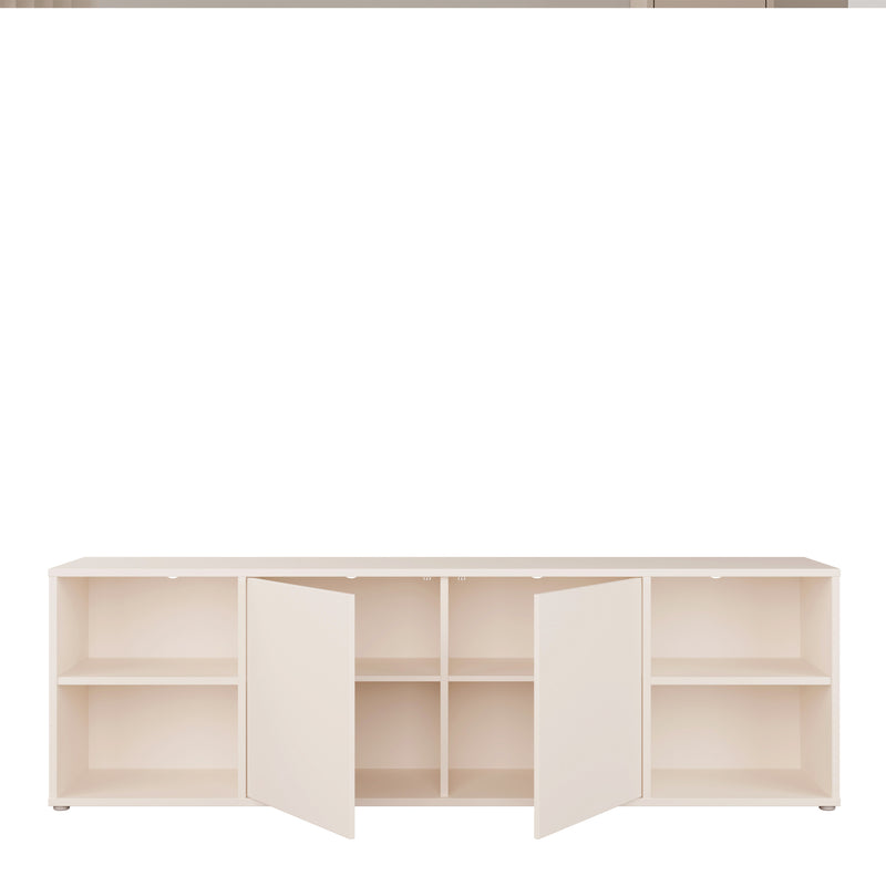 Alice Springs Wide TV Cabinet with 2 Doors Push-to-Open & 2 Open Shelves in Sand – image 5