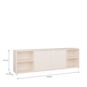 Alice Springs Wide TV Cabinet with 2 Doors Push-to-Open & 2 Open Shelves in Sand – image 8