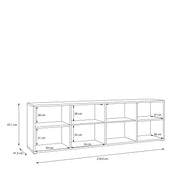 Alice Springs Wide TV Cabinet with 2 Doors Push-to-Open & 2 Open Shelves in Sand – image 9