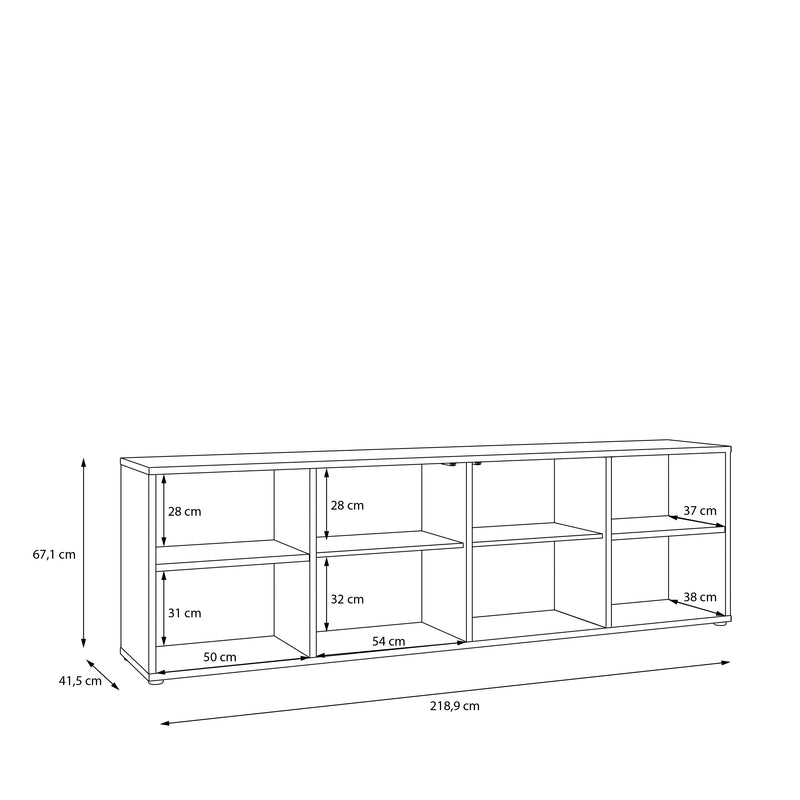 Alice Springs Wide TV Cabinet with 2 Doors Push-to-Open & 2 Open Shelves in Sand – image 9