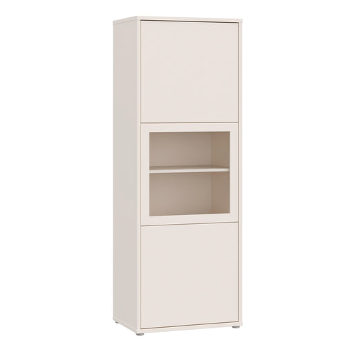 Alice Springs Narrow Display Cabinet with 3 Push-to-Open Doors in Sand – image 1