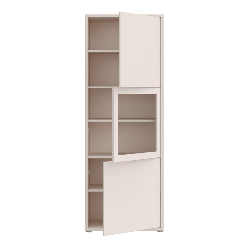 Alice Springs Narrow Display Cabinet with 3 Push-to-Open Doors in Sand – image 5