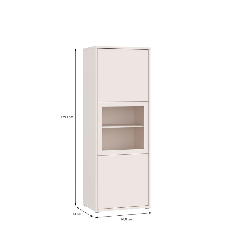 Alice Springs Narrow Display Cabinet with 3 Push-to-Open Doors in Sand – image 8