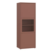 Alice Springs Narrow Display Cabinet with 3 Push-to-Open Doors in Terracotta – image 1