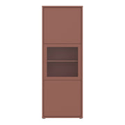 Alice Springs Narrow Display Cabinet with 3 Push-to-Open Doors in Terracotta – image 2