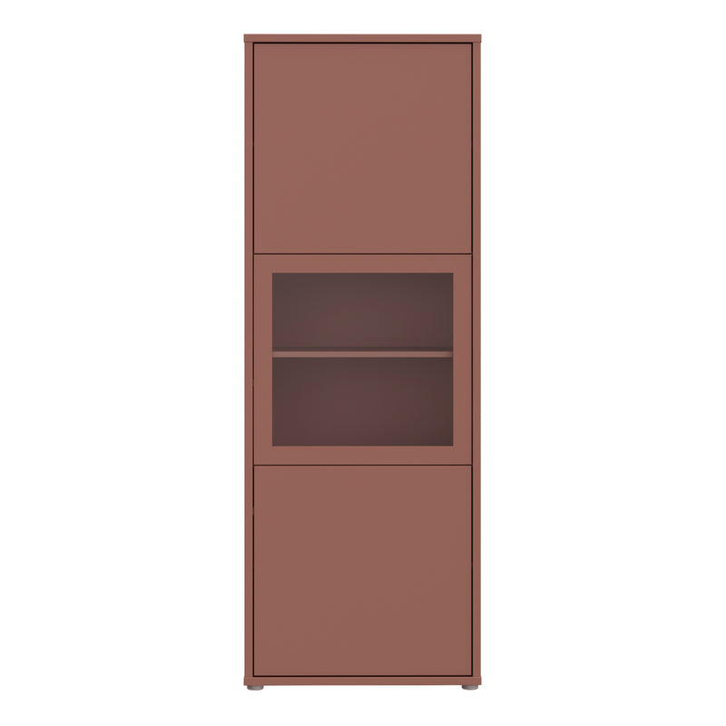 Alice Springs Narrow Display Cabinet with 3 Push-to-Open Doors in Terracotta – image 2