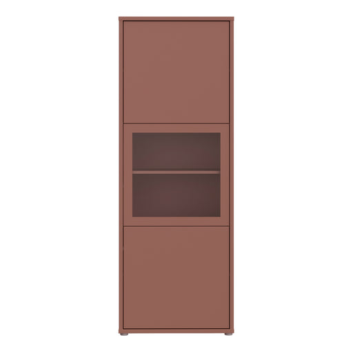 Alice Springs Narrow Display Cabinet with 3 Push-to-Open Doors in Terracotta – image 2
