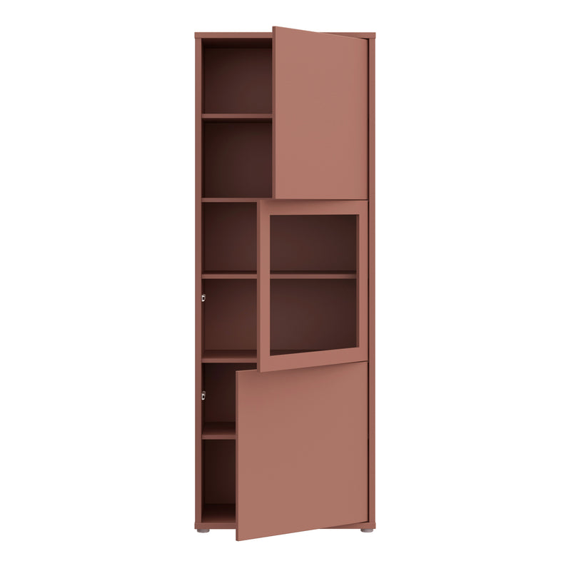 Alice Springs Narrow Display Cabinet with 3 Push-to-Open Doors in Terracotta – image 5