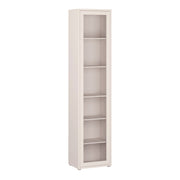 Alice Springs Slim Tall Display Cabinet with 1 Glass Door Push-to-Open & 5 Shelves in Sand – image 1