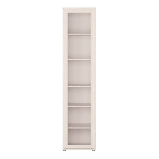 Alice Springs Slim Tall Display Cabinet with 1 Glass Door Push-to-Open & 5 Shelves in Sand – image 2