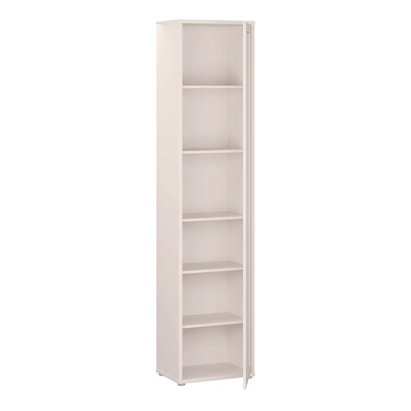 Alice Springs Slim Tall Display Cabinet with 1 Glass Door Push-to-Open & 5 Shelves in Sand – image 4
