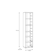 Alice Springs Slim Tall Display Cabinet with 1 Glass Door Push-to-Open & 5 Shelves in Sand – image 9