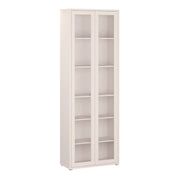 Alice Springs Slim Tall Display Cabinet with 2 Glass Doors Push-to-Open & 5 Shelves in Sand – image 1