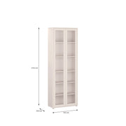 Alice Springs Slim Tall Display Cabinet with 2 Glass Doors Push-to-Open & 5 Shelves in Sand – image 10