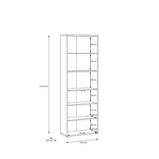 Alice Springs Slim Tall Display Cabinet with 2 Glass Doors Push-to-Open & 5 Shelves in Sand – image 11