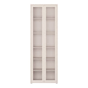 Alice Springs Slim Tall Display Cabinet with 2 Glass Doors Push-to-Open & 5 Shelves in Sand – image 2