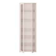 Alice Springs Slim Tall Display Cabinet with 2 Glass Doors Push-to-Open & 5 Shelves in Sand – image 5