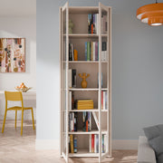 Alice Springs Slim Tall Display Cabinet with 2 Glass Doors Push-to-Open & 5 Shelves in Sand – image 7