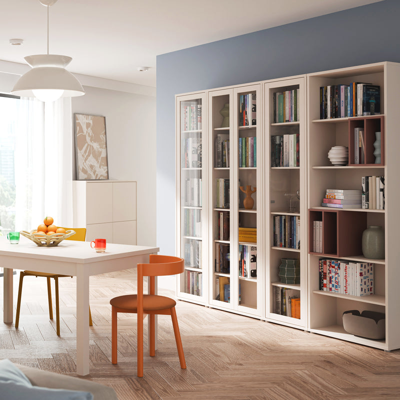 Alice Springs Slim Tall Display Cabinet with 2 Glass Doors Push-to-Open & 5 Shelves in Sand – image 8