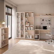 Alice Springs Slim Tall Display Cabinet with 2 Glass Doors Push-to-Open & 5 Shelves in Sand – image 9