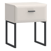 Akihisa Bedside Table with Drawer and Metal Legs in Sand – image 1