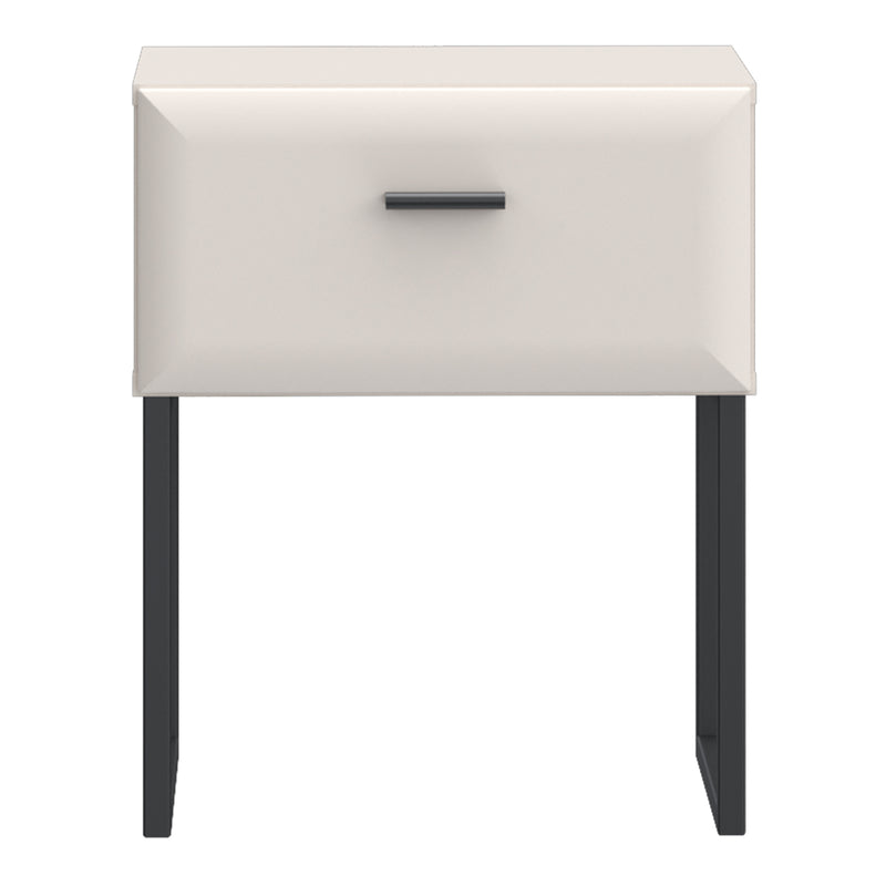 Akihisa Bedside Table with Drawer and Metal Legs in Sand – image 2