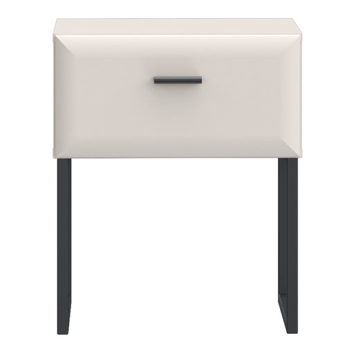 Akihisa Bedside Table with Drawer and Metal Legs in Sand – image 2