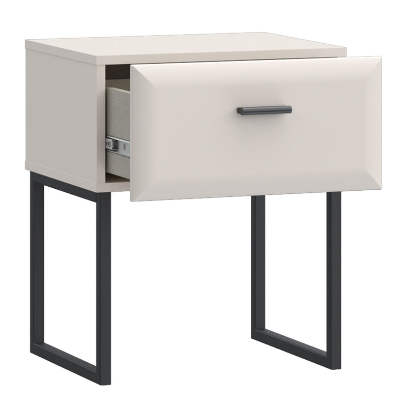 Akihisa Bedside Table with Drawer and Metal Legs in Sand – image 4