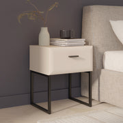 Akihisa Bedside Table with Drawer and Metal Legs in Sand – image 6