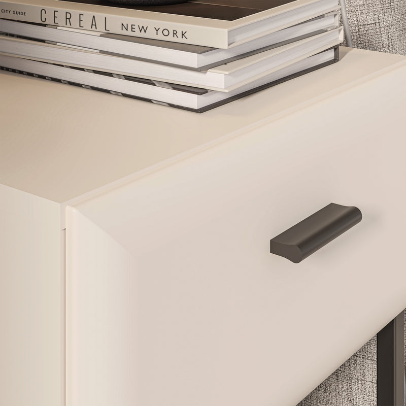 Akihisa Bedside Table with Drawer and Metal Legs in Sand – image 7