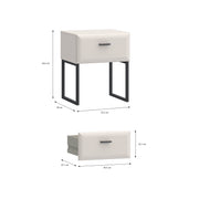 Akihisa Bedside Table with Drawer and Metal Legs in Sand – image 8
