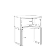 Akihisa Bedside Table with Drawer and Metal Legs in Sand – image 9